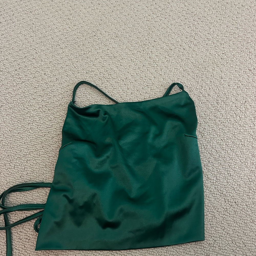 Green Satin Camisole Top